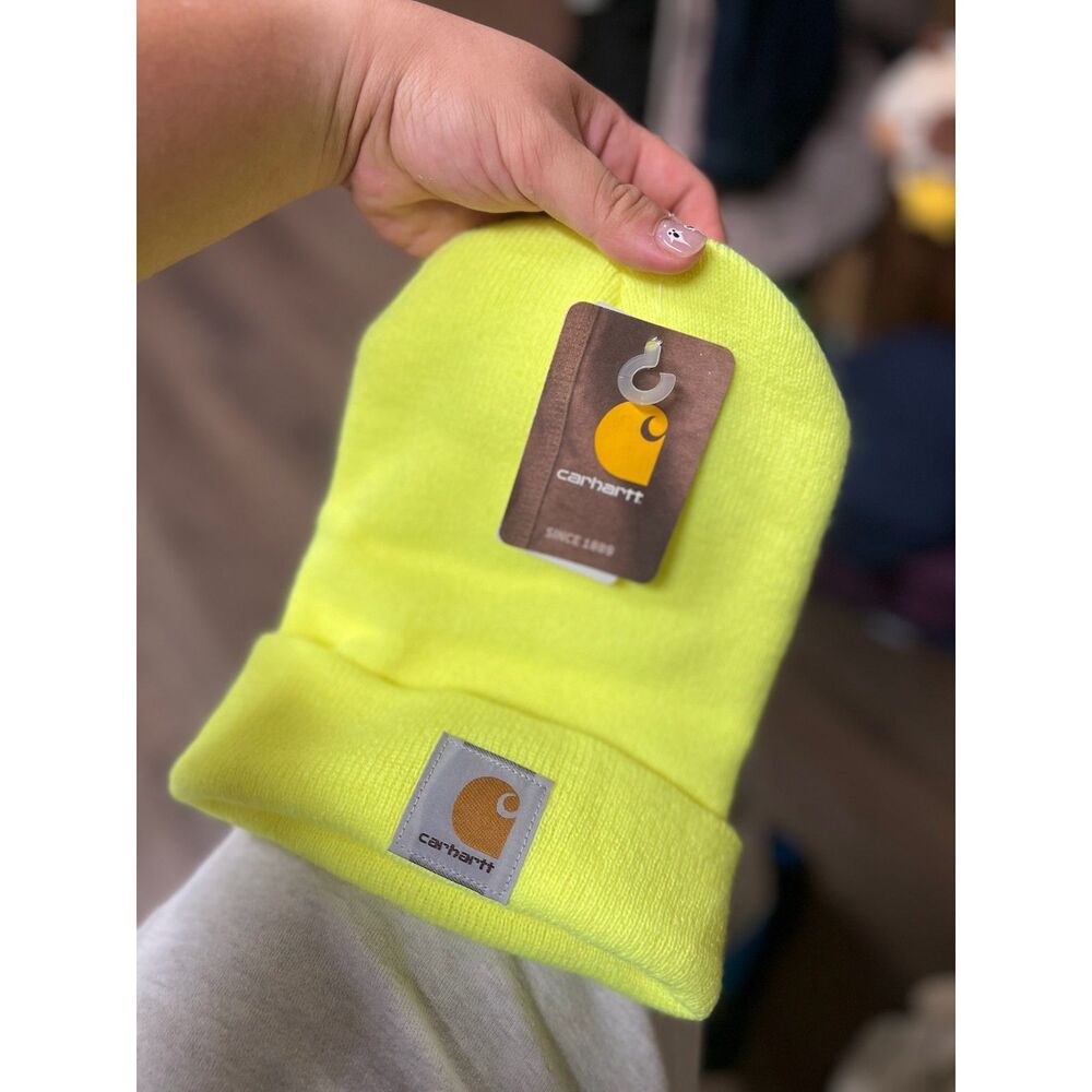 Carhartt a18 blm Neon Lime Green Acrylic Watch Hat Beanie NWT osfa